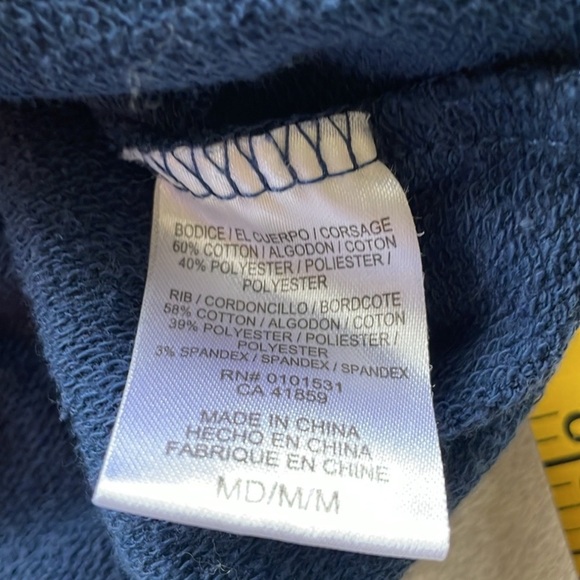 Mighty Fine Heart Pullover Blue Sweatshirt Oversized Pink Red White Hearts Med - Picture 7 of 11